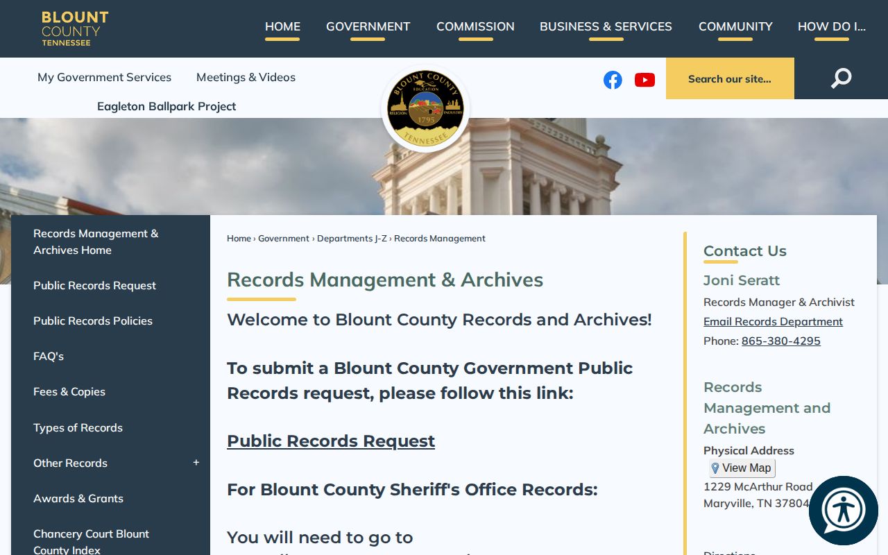 Blount County release record GovTransfer instructions